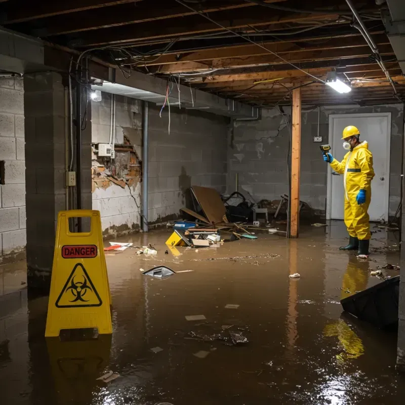 Flooded Basement Electrical Hazard in Rutland, WI Property